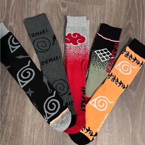 Naruto Themed Men's Socks - Multi-Color Pack